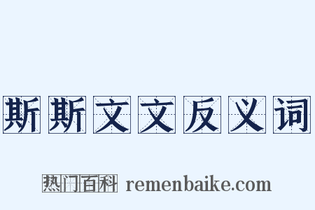 斯斯文文反义词是什么意思的图片